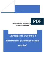 SUPORT DE CURS „Strategii de prevenire a discriminării și violenței asupra copiilor”