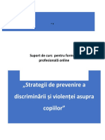 SUPORT DE CURS Strategii de Prevenire A Discriminării Și Violenței Asupra Copiilor"