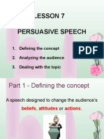 Week 9 - Introduction To Persuasive Speech