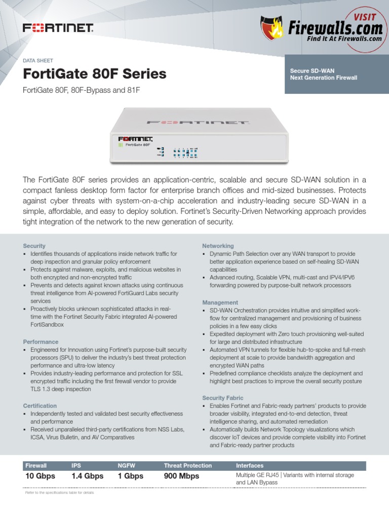 Fortigate 80F Series Datasheet – PPMKUW
