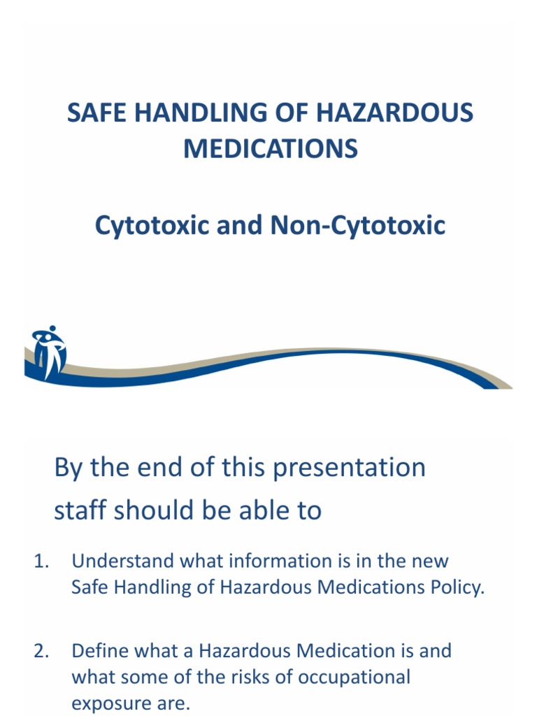 Safe Handling of Hazardous Medications PDF Chemotherapy Clinical