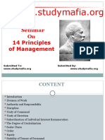 Seminar On 14 Principles of Management: Submitted To: Submitted by