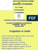 Critical analysis of optimal lift irrigation management