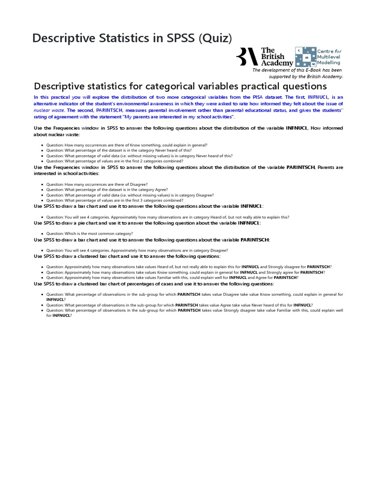 SPSS Categorical Data Analysis Guide | PDF | Spss | Statistics