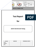 Test Report For: Ds & Es Timing Test