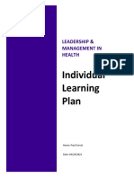 Individual Learning Plan: Leadership & Management in Health