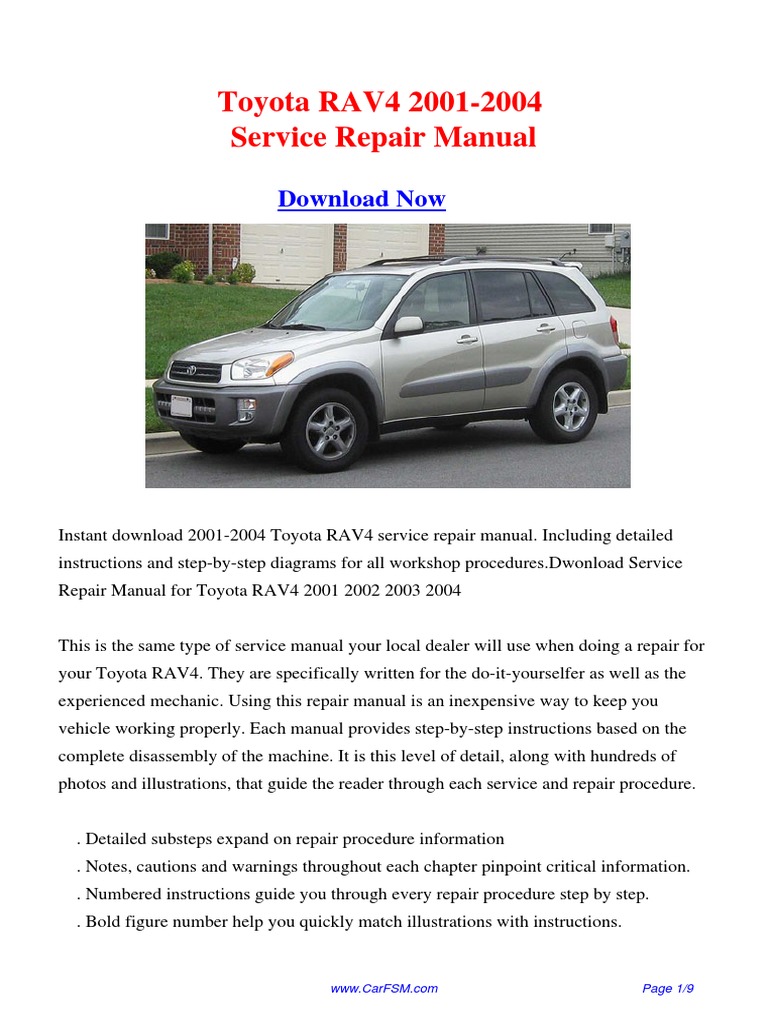 Toyota RAV4 2001-2004 Repair Manual - Carfsm | PDF | Transport.