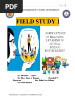 Field Study 1: Observations of Teaching-Learning in Actual School Environment