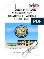 Organization and Management Quarter 1: Week 3 Quarter 1: Learning Activity Sheets