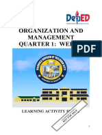 Organization and Management Quarter 1: Week 4: Learning Activity Sheet