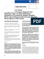Iasp Criteria and Crps in Upper ExtremitEvaluation of Continuous Stellate Ganglion Block and Continuous Infraclavicular Brachial Plexus BlocK