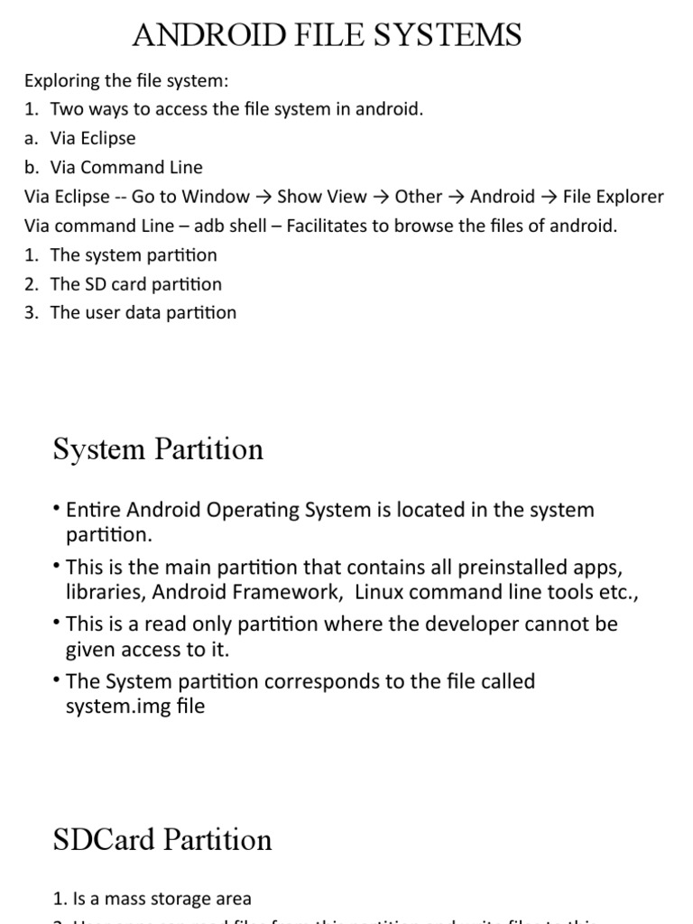 Android File Systems | PDF | Computers
