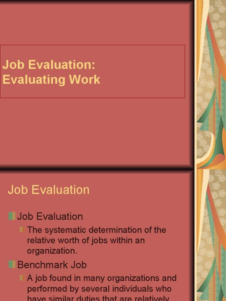 Job Evaluation PDF Employee Benefits Evaluation