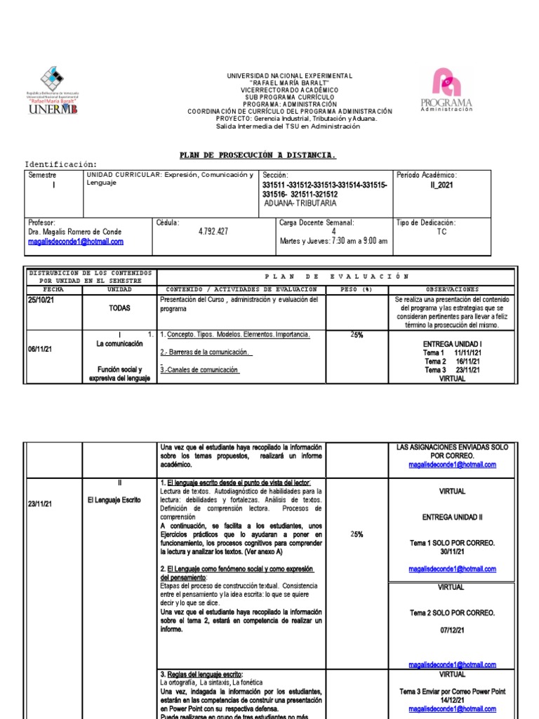 Plan de Estudios: Comunicación y Lenguaje | PDF | México | Plan de estudios