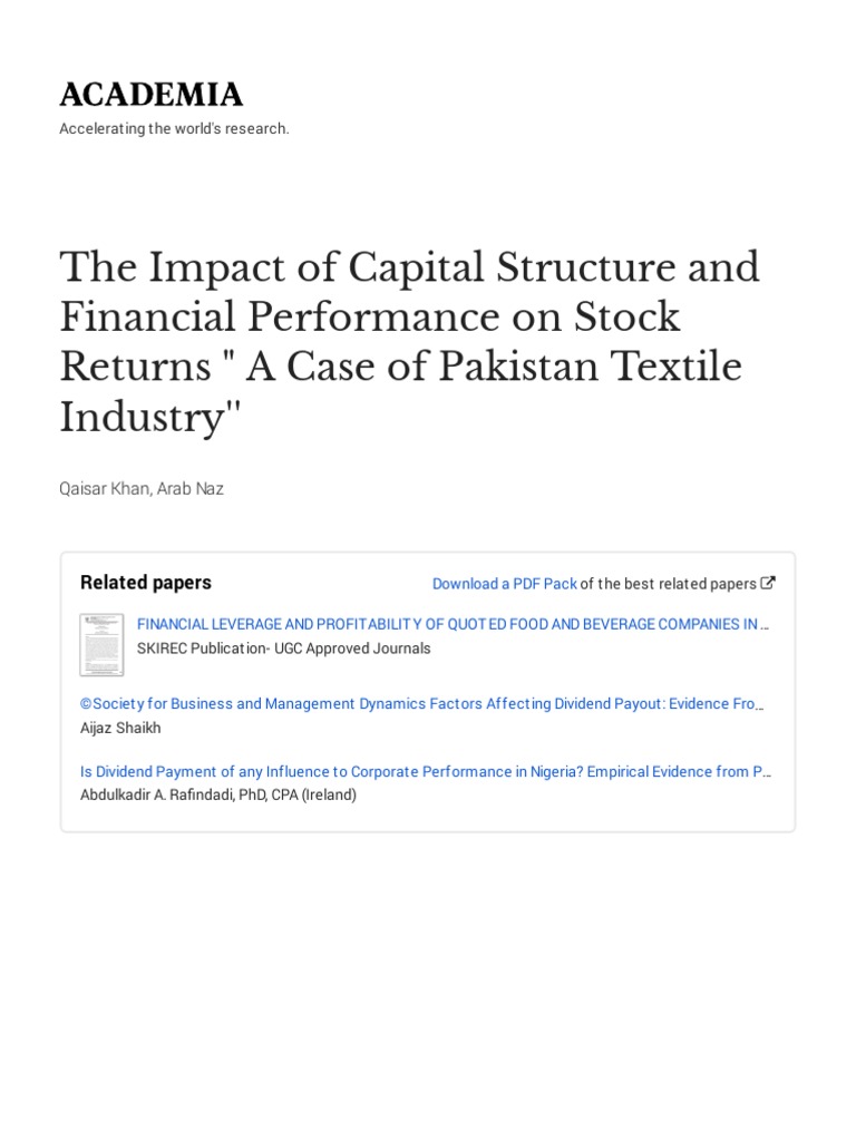 The Impact of Capital Structure and Financial Performance On Stock