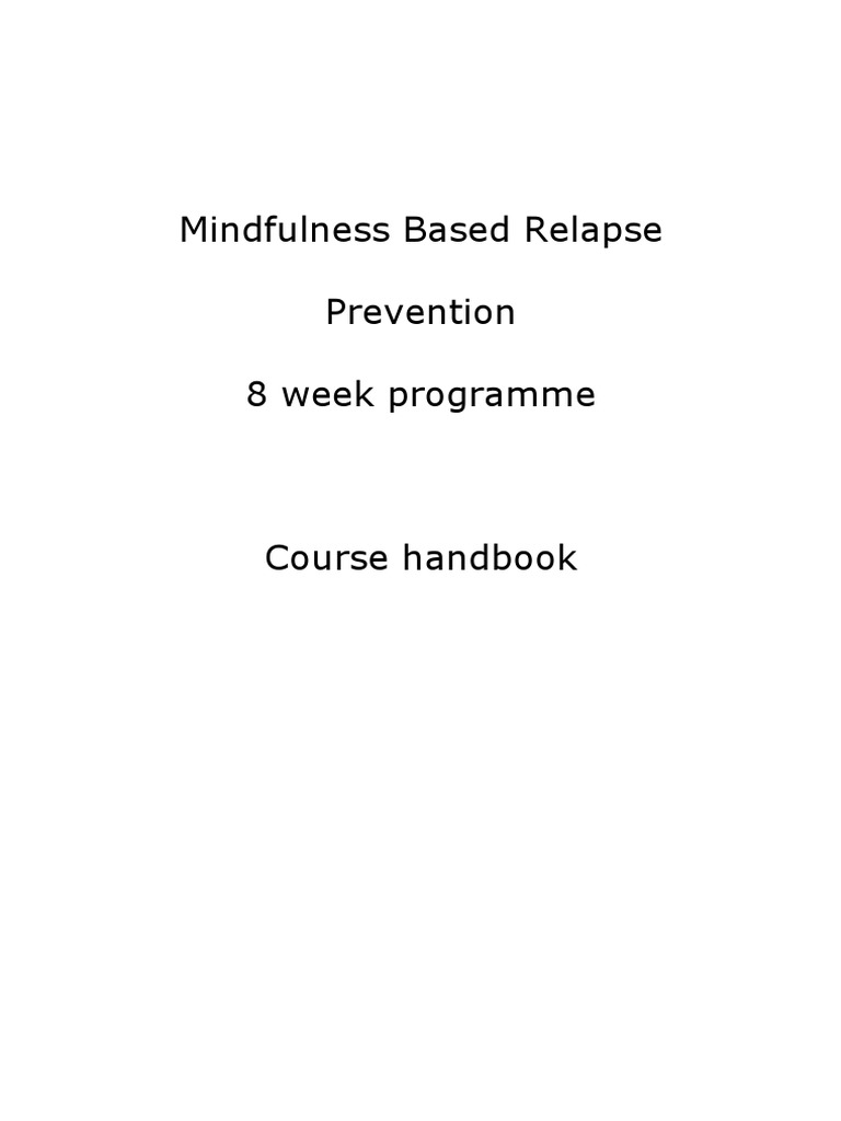 Mindfulness Relapse Prevention Workbook | PDF | Mindfulness | Senses