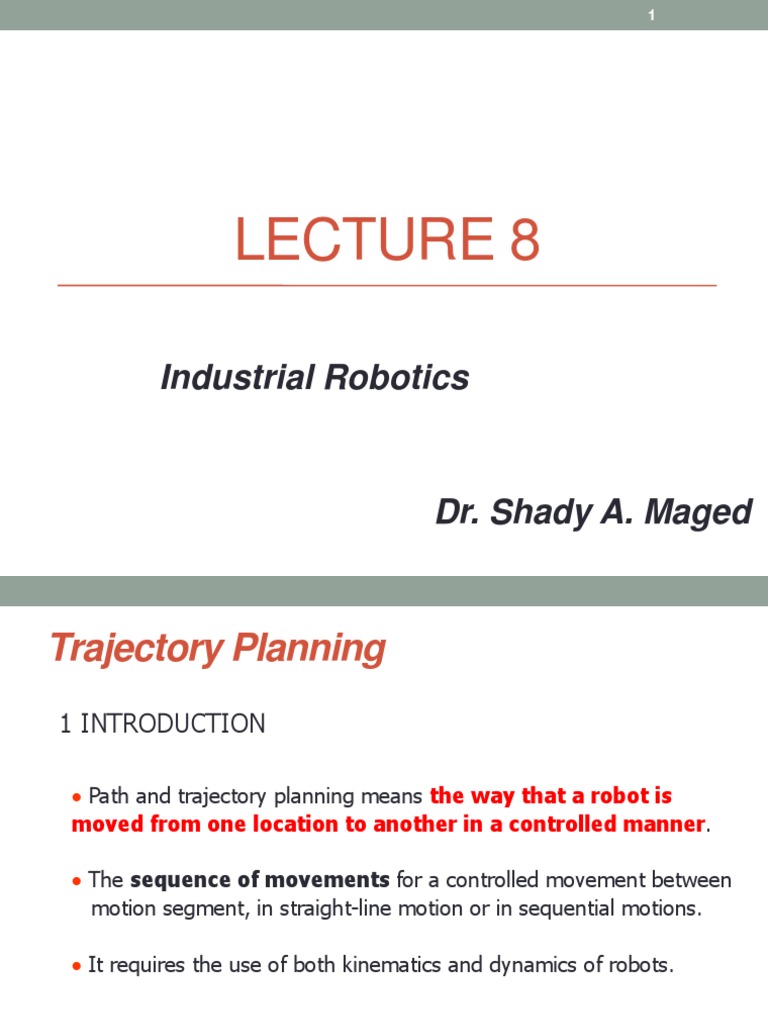 Industrial Robotics: Trajectory Planning | PDF | Acceleration | Trajectory