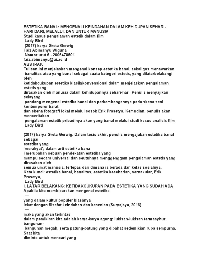 Estetika Banal | PDF | Filsafat