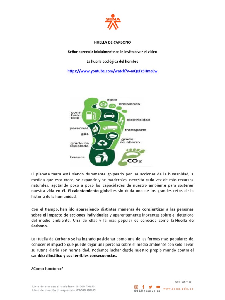 HUELLA de Carbono | PDF | Huella de carbono | Entorno natural