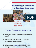 Using The Learning Criteria To Support 21st Century Learners
