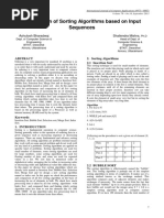Comparison of Sorting Algorithms Based On Input Sequences: Ashutosh Bharadwaj Shailendra Mishra