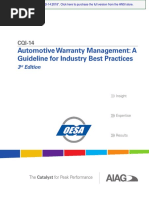 Automotive Warranty Management: A Guideline For Industry Best Practices