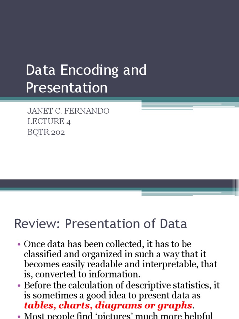 Data Encoding and Presentation | Download Free PDF | Survey Methodology ...