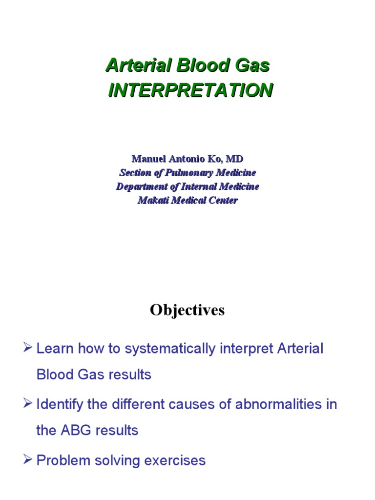 ABG Manuel Antonio Ko, MD 2008 PDF Hypoxia (Medical) Physiology