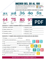 Numbers 20 To 100 Spanish Worksheet PDF