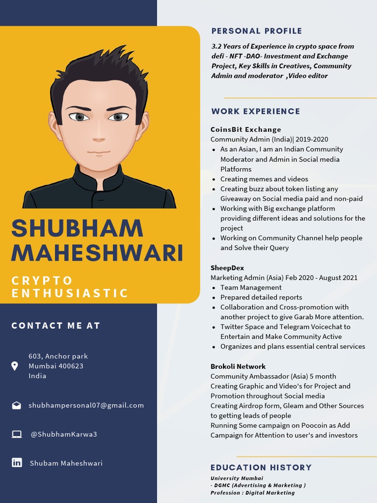 Shubham Maheshwari: Crypto Community Leader | PDF | Popular Culture & Media  Studies | Social Media