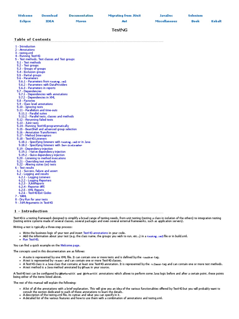 TestNG Framework Documentation Guide | PDF | Method (Computer ...