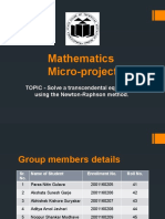 Mathematics Micro-Project: TOPIC - Solve A Transcendental Equation by Using The Newton-Raphson Method