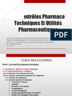 Cours Contrôles Pharmacotechniques Et Utilités Pharmaceutiques.