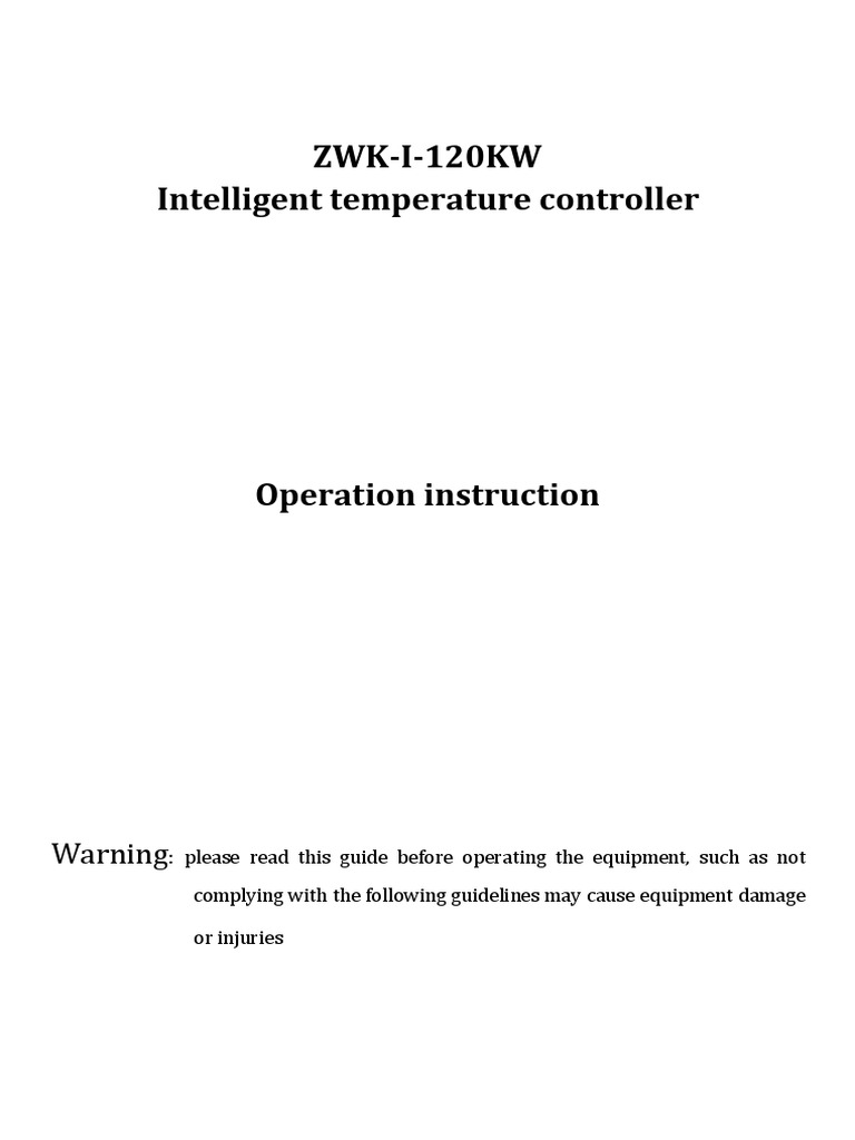 ZWK-I-120 Temperature Controller Manual | PDF | Thermocouple | Temperature