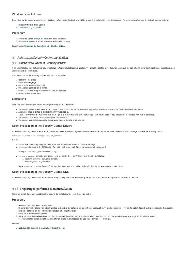 Genetec silent install parameters pdf installation computer