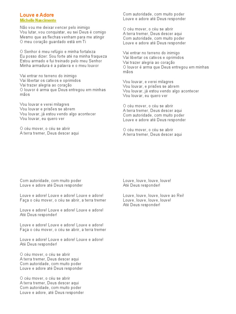 Louve e Adore - MICHELLE NASCIMENTO | PDF | Deus