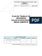 Plan de Trabajo de Seguridad y Salud en El Trabajo y Medio Ambiente