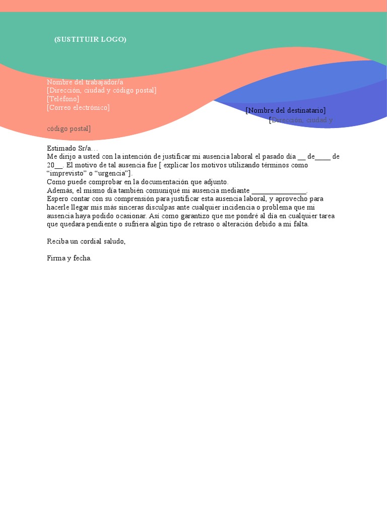 ModeloCartaAusenciaLaboral Aqp  PDF