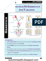 Mendel's Principles of Inheritance and Variation