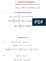 1.1.2 Integration by Substitution: Thus, LN ( ) +