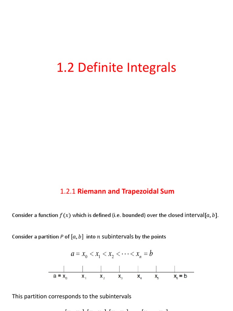 Riemann and Trapezoidal Sums Explained | PDF | Integral | Interval ...
