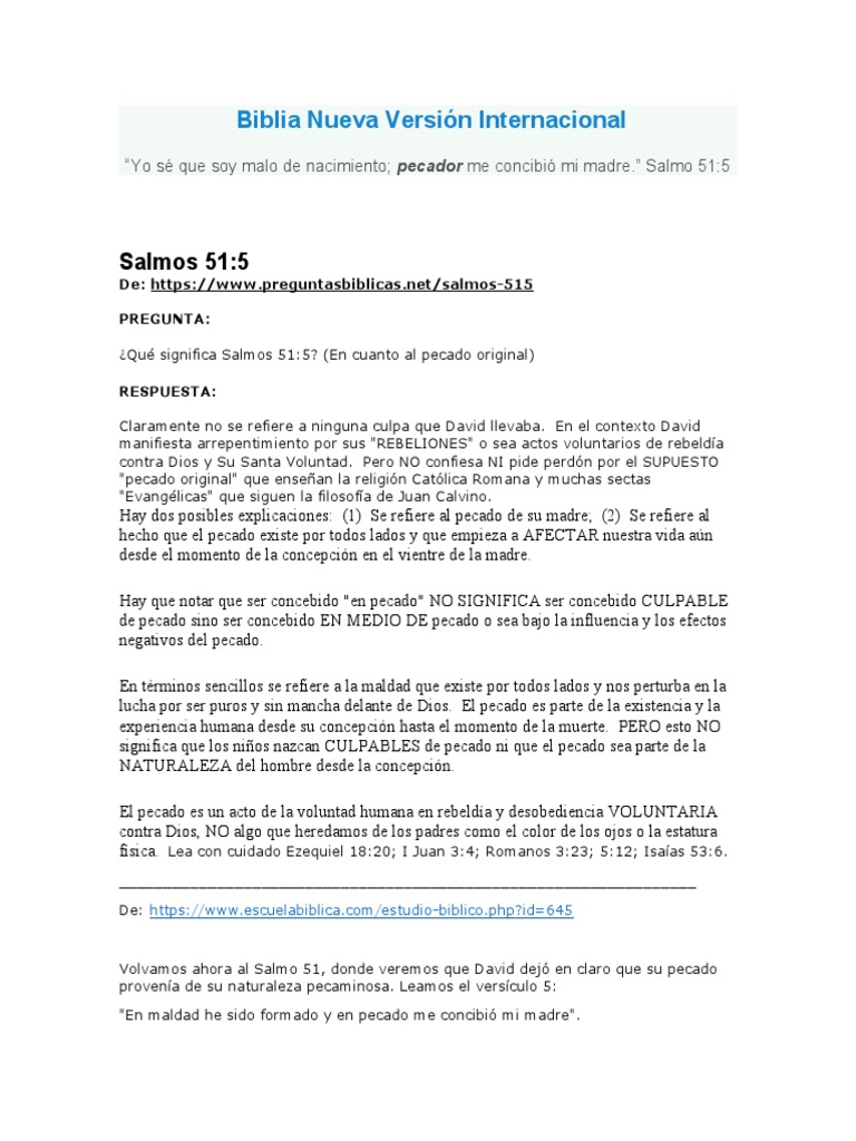 Salmos 51 - 5 | PDF | Pecado | El pecado original