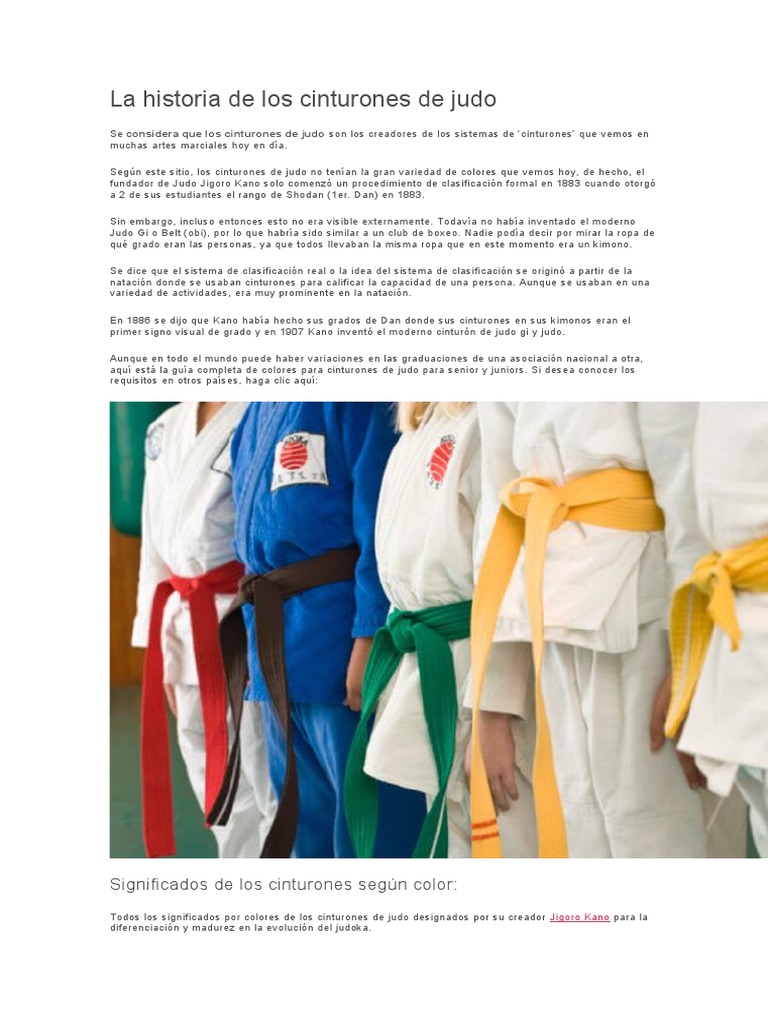 La Historia de Los Cinturones de Judo PDF