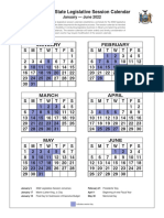 2022 Legislative Session Calendar 12-01-21