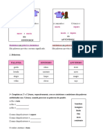 Ficha de Sinónimos e Antónimos