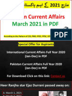 Pakistan Current Affairs March 2021 Summary