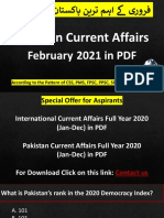 Pakistan Current Affairs February 2021