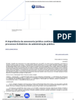 Conteúdo Jurídico - A Importância Da Assessoria Jurídica Contínua Nos Processos Licitatórios Da Administração Pública