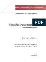 A Legitimidade Democrática Da Jurisdição Constitucional Na Realização de Direitos Fundamentais Sociais