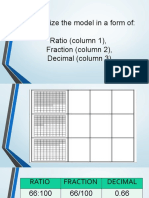 Categorize The Model in A Form Of: Ratio (Column 1), Fraction (Column 2), Decimal (Column 3)